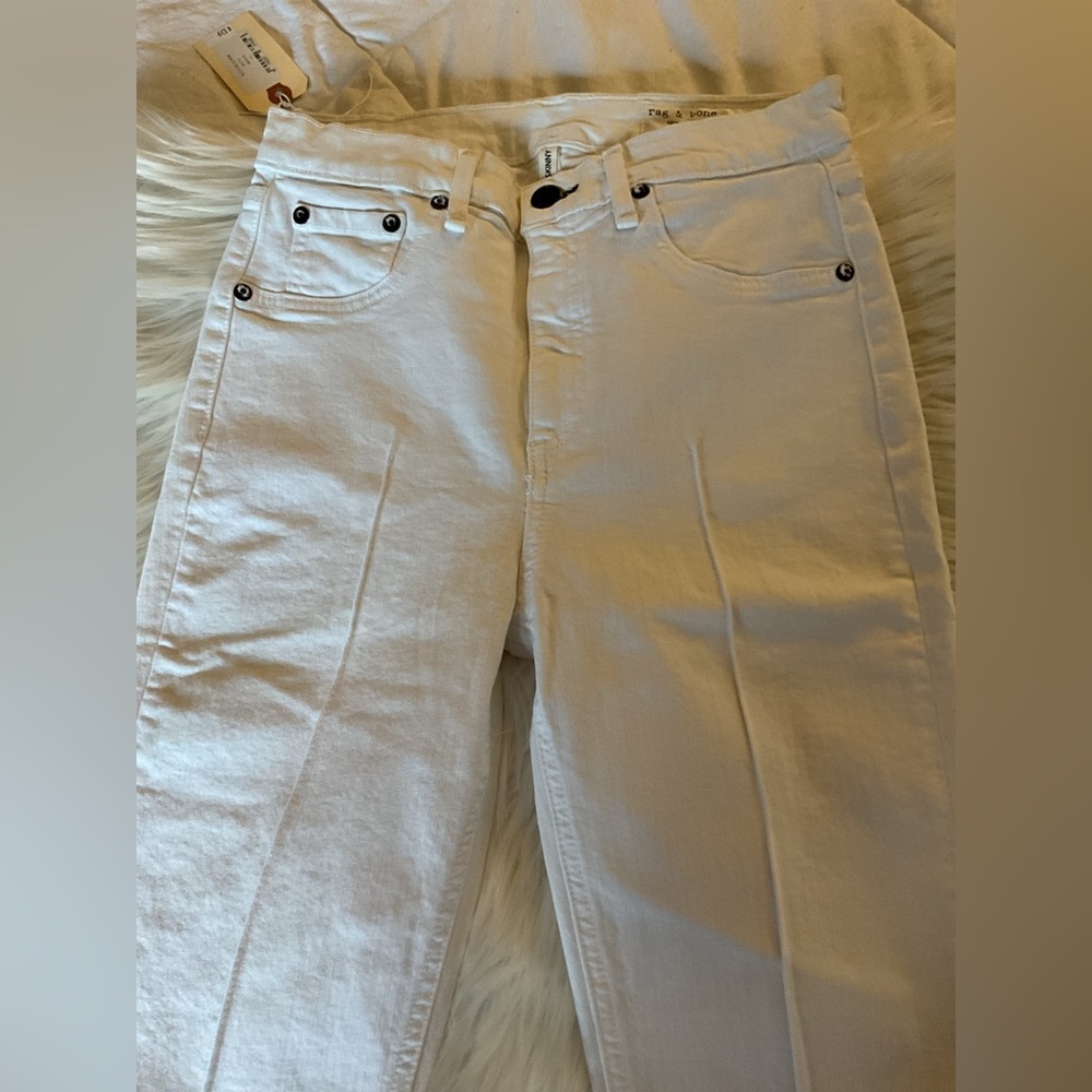 Rag & Bone - High Rise Ankle Skinny Jean - White Manson - Picture 5 of 9